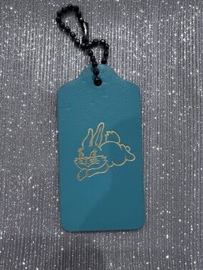 Coach White Rabbit Candy Teal Bag Tag Charm Asia Limited Bunny L NEW Price Firm